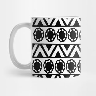 Black and white floral geometric pattern Mug